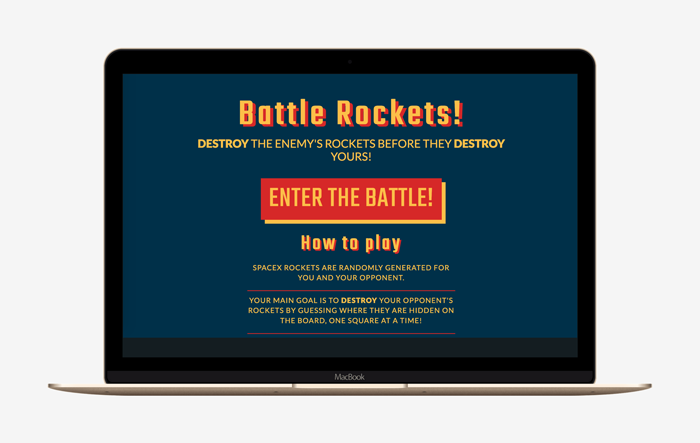 Image of the BattleRockets website in laptop screen.